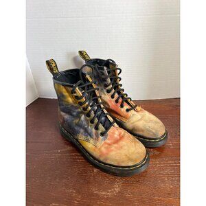 Dr. Martens 1460 Tie Dye Canvas Lace Up Combat Boots Unisex Size 5